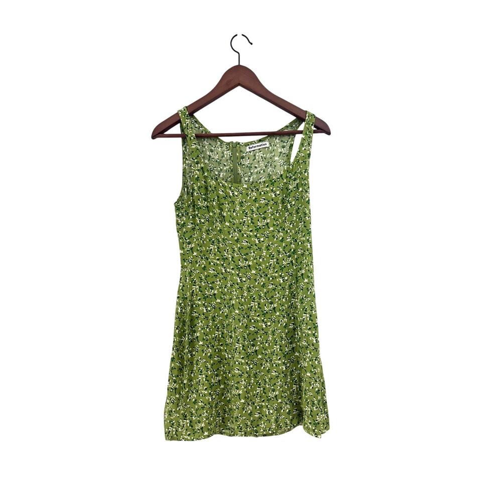 Reformation Noha Dress in Samantha green 2 - Picture 2 of 9